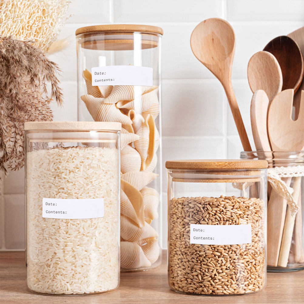 Food Storage Jar Labels - Removable Blank Food Labels Writable Freezer