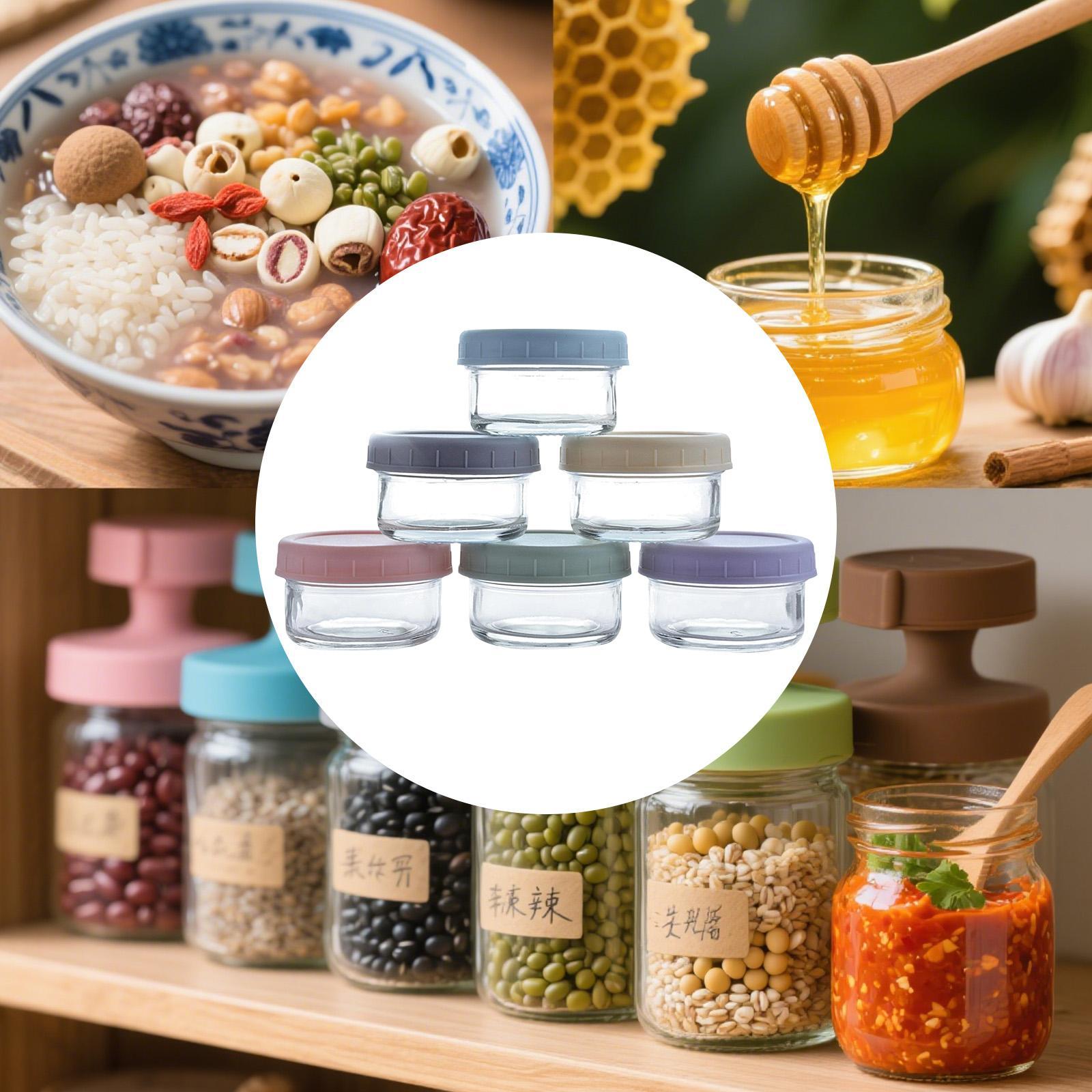 Food Storage Glass Container Set - Mini Glass Jars with Leakproof Lids