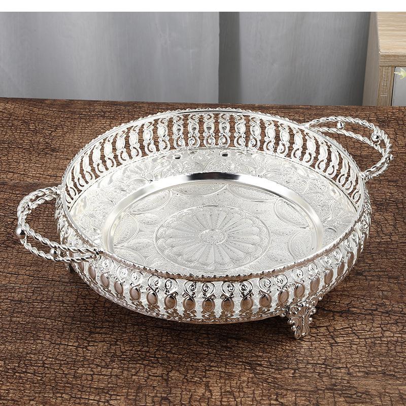 Food Storage In Room - Silver, Circular Fruit Storage Tray, Home