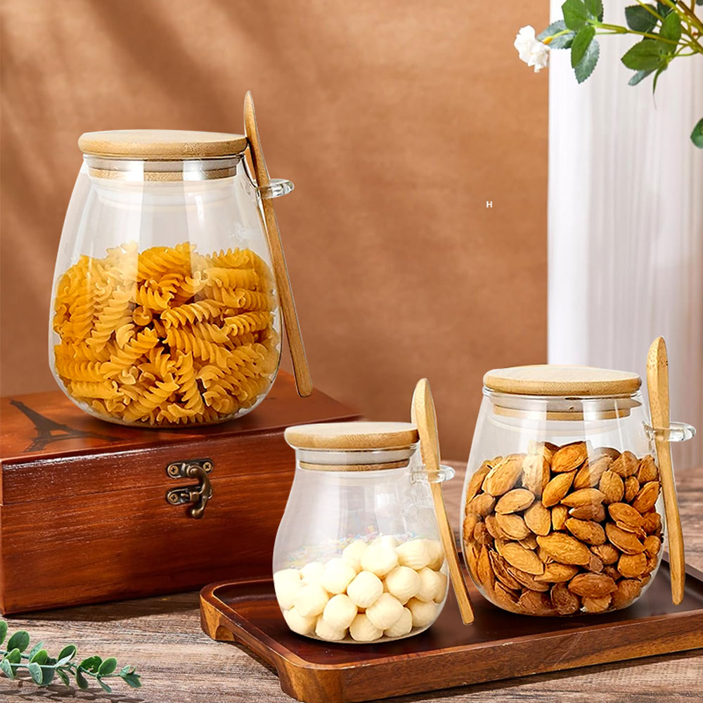 34oz sealed glass jar with spo - огляд і ціна Food Storage Glass Container Set