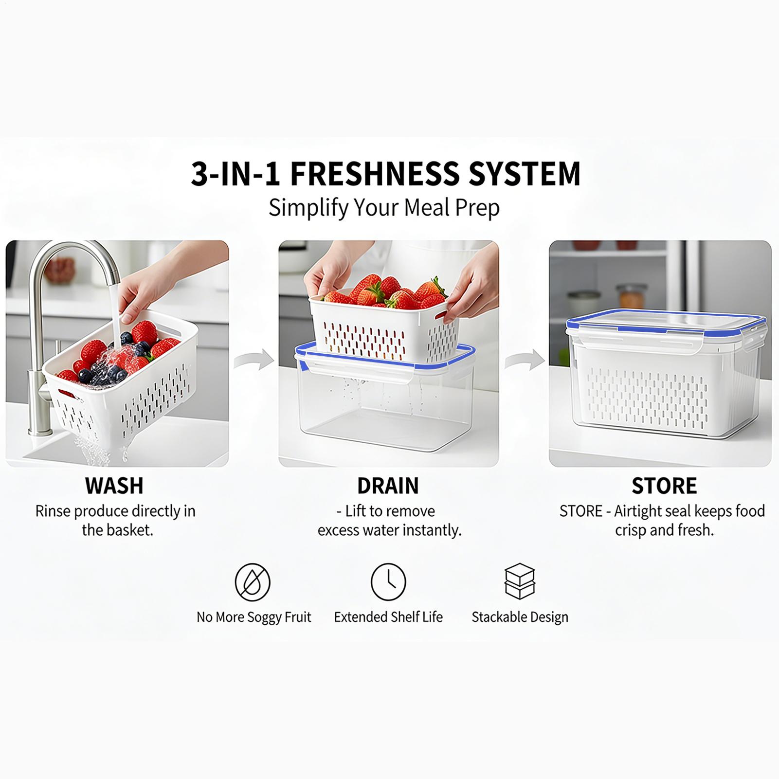 4 In 1 Food Storage Container  - огляд і ціна Food Storage Plastic Container