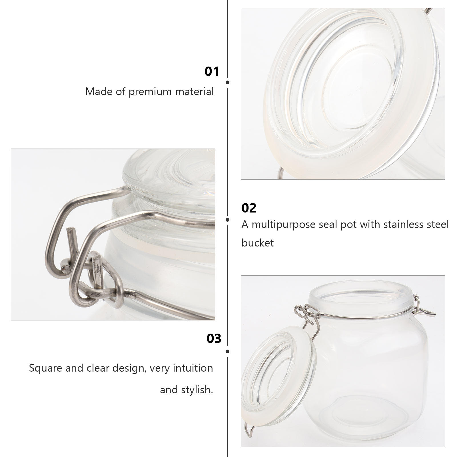 1000Ml Square Transparent Glas - огляд і ціна Food Storage Glass Container Set