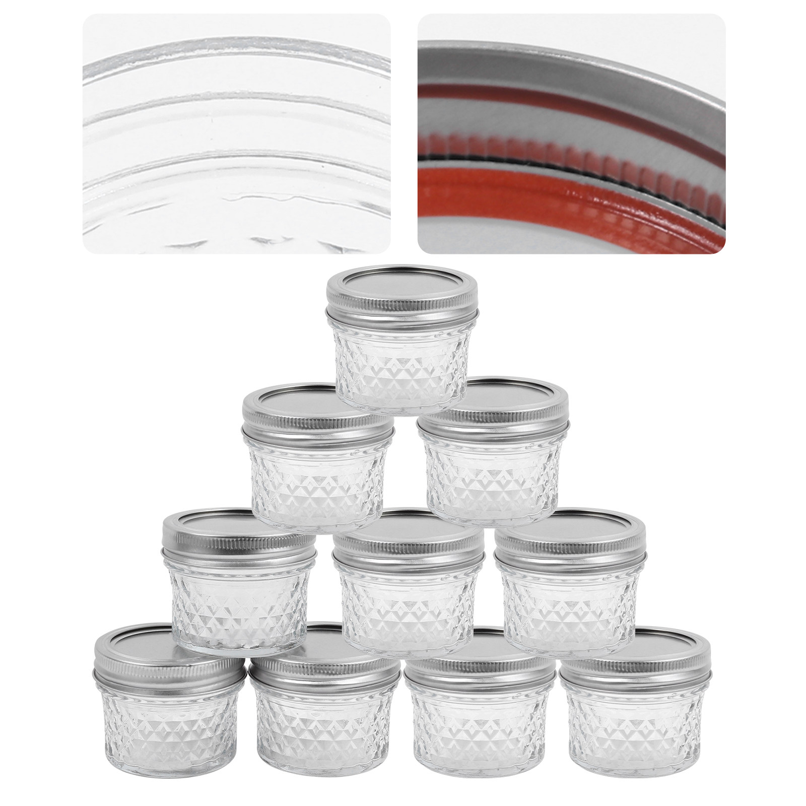 10Pcs Juice Bottles Diamond St - огляд і ціна Food Storage Glass Container Set