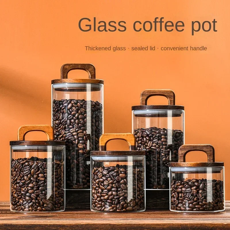800-2100ml Wood Lid Glass Jar  - огляд і ціна Food Storage Glass Container Set