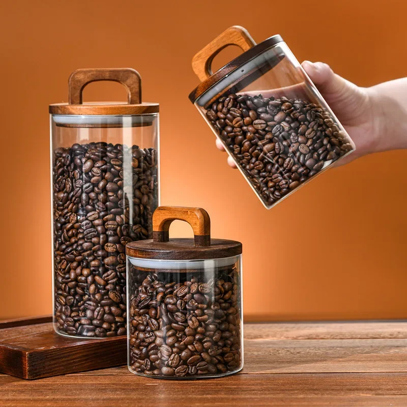 800-2100ml Wood Lid Glass Jar  - огляд і ціна Food Storage Glass Container Set