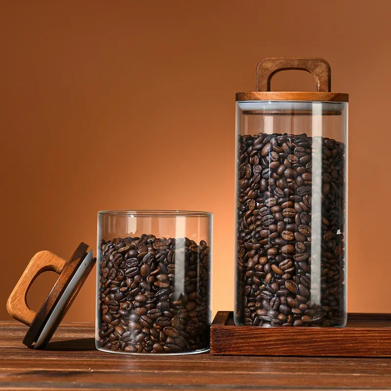 800-2100ml Wood Lid Glass Jar  - огляд і ціна Food Storage Glass Container Set