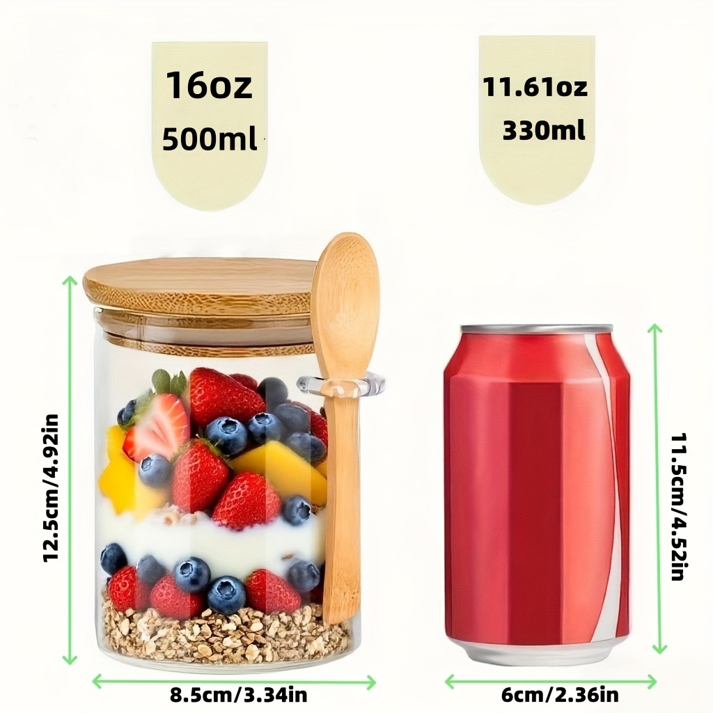 1/2/4/8Pcs Oatmeal Glass Cup S - огляд і ціна Food Storage Glass Container Set