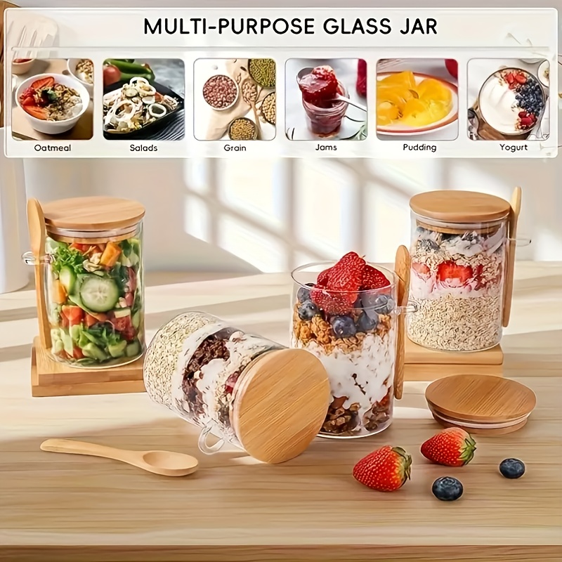 1/2/4/8Pcs Oatmeal Glass Cup S - огляд і ціна Food Storage Glass Container Set