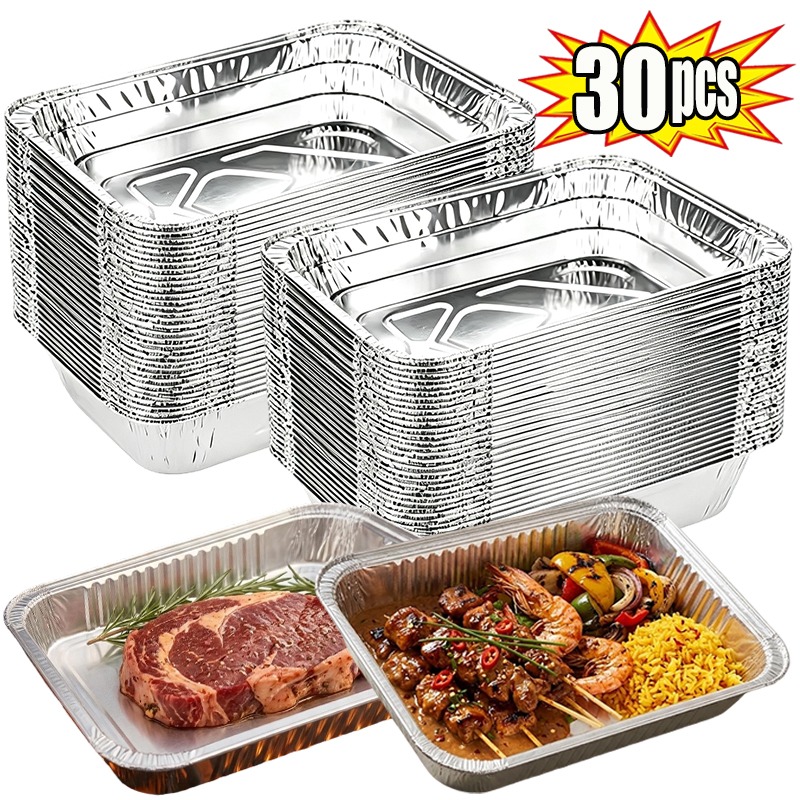 30Pcs 830ml Aluminum Foil Baki - огляд і ціна Food Storage Aluminum Containers