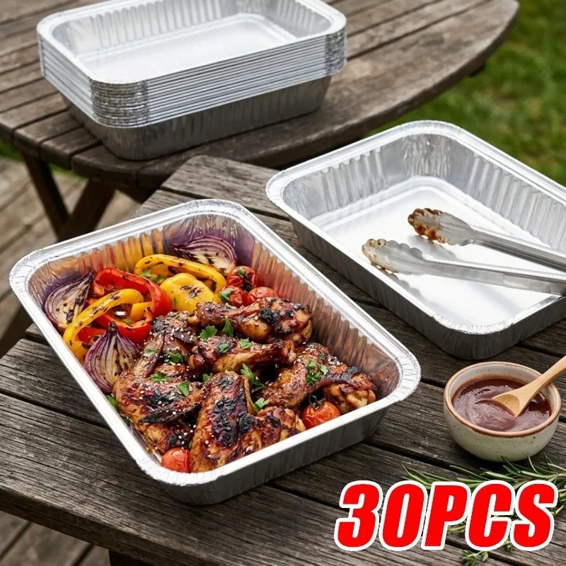 30Pcs 830ml Aluminum Foil Baki - огляд і ціна Food Storage Aluminum Containers