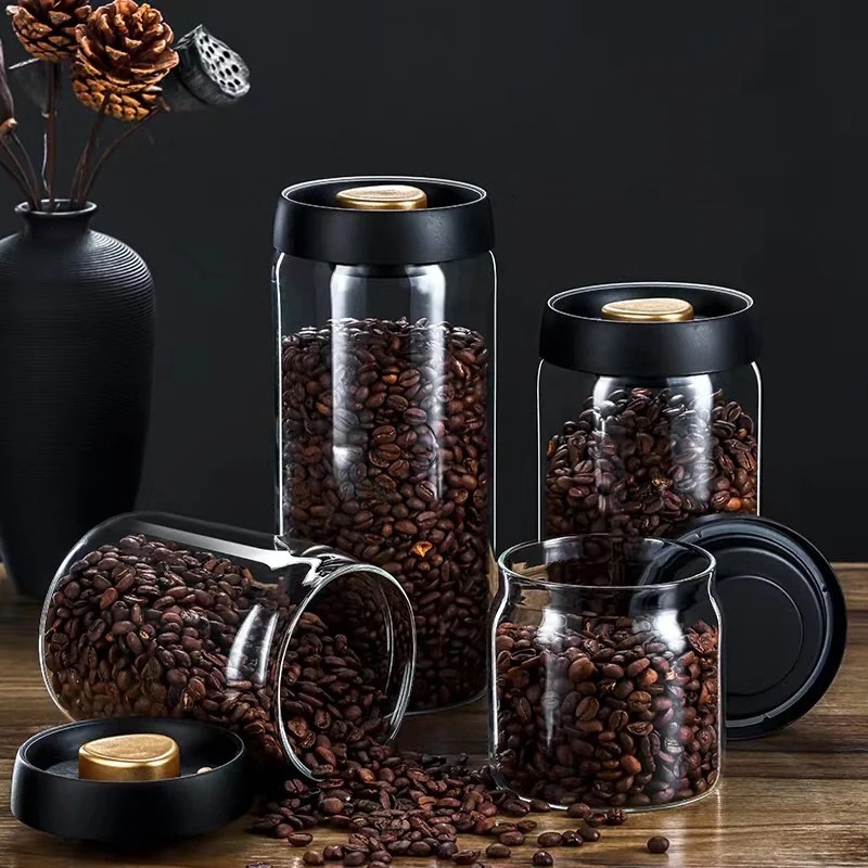 Coffee beans vacuum sealed jar - огляд і ціна Food Storage Glass Container Set