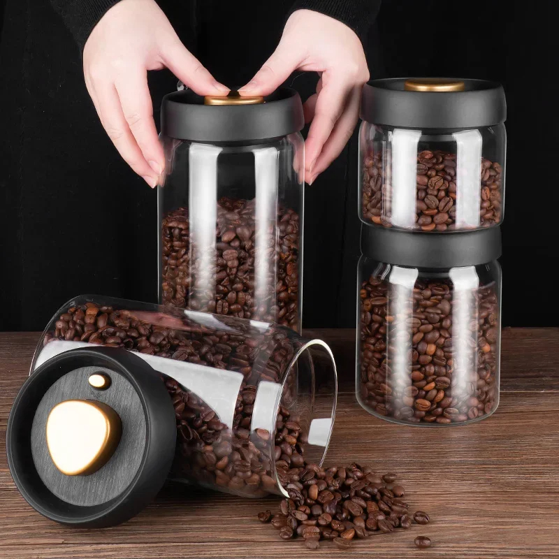 Coffee beans vacuum sealed jar - огляд і ціна Food Storage Glass Container Set