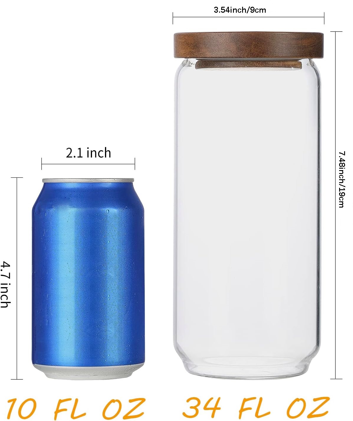 4 Pack 34 OZ Glass Jars with W - огляд і ціна Food Storage Glass Container Set