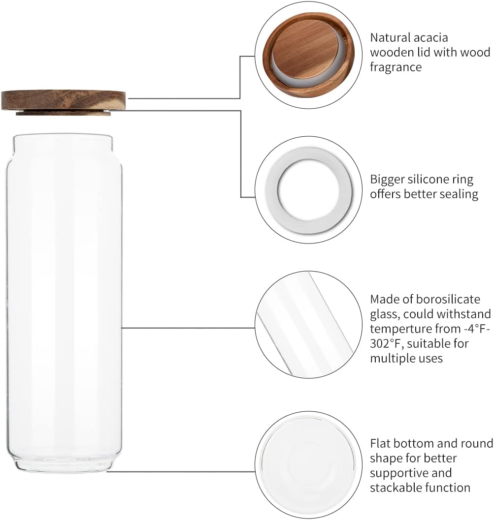 4 Pack 34 OZ Glass Jars with W - огляд і ціна Food Storage Glass Container Set